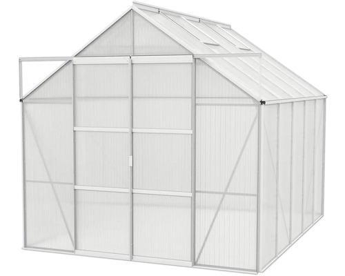 Gewächshaus mit Polycarbonatplatten und Tür