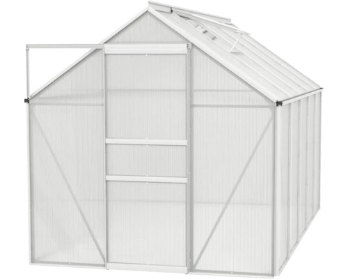 Serre avec porte ouverte