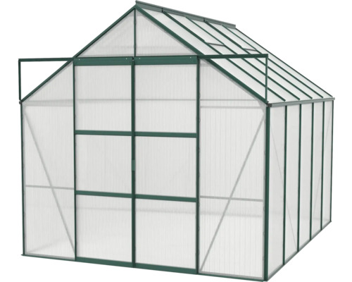Gewächshaus mit Polycarbonatplatten und Metallrahmen