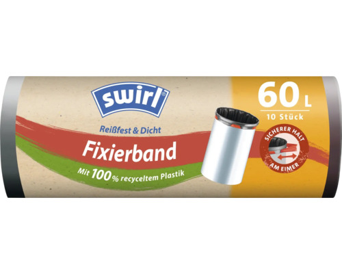 Müllbeutel Swirl mit Fixierband 60 l 10 Stück