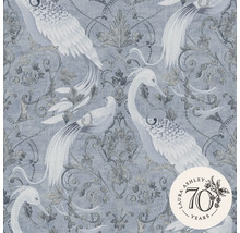 Papier peint avec motif d''oiseaux et d''ornements