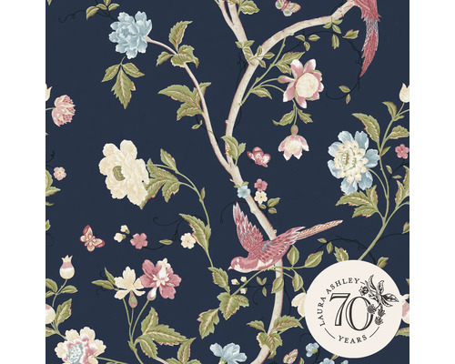 Papier peint Laura Ashley avec motif de fleurs, d''oiseaux et de papillons