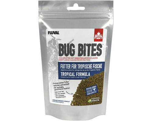 Granulatfutter Aquarium Fluval Bug Bites Tropische Fische M-L 125 g Granulat für Süßwasserfische mit hohem Insektenanteil Fluval Bug Bites Fischfutter für tropische Fische, Insektenlarven und Lachs