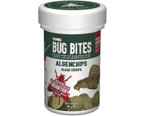 Nourriture Aquarium Fluval Bug Bites algues Wafers 100 ml copeaux d'algues à haute teneur en insectes Aliments pour poissons Fluval Bug Bites Algenchips dans un récipient