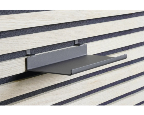 Étagère pour panneaux acoustiques métal noir 200 x 100 x 44 mm 1 pièce Étagère murale noire sur panneau acoustique