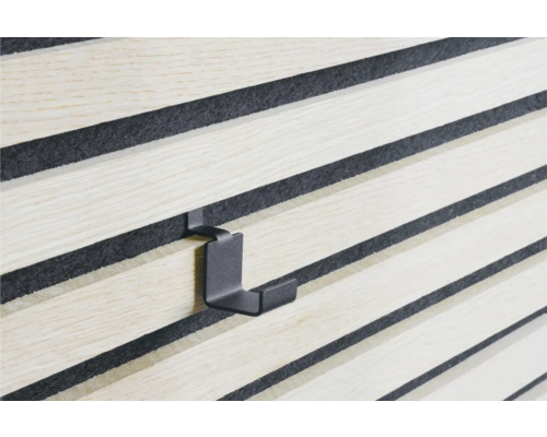 Garderobe Wandhaken für Akustikpaneele Metall schwarz 44 x 40 x 25 mm 2 Stück Wandpaneel mit Haken zur Befestigung