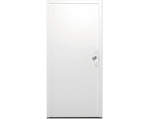 Porte de sécurité KSI Thermo46 875x2000 mm tirant droit RC2 avec plaque longue pour poignée en acier inoxydable, cylindre profilé