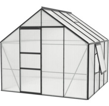 Serre avec panneaux en polycarbonate et cadre en acier