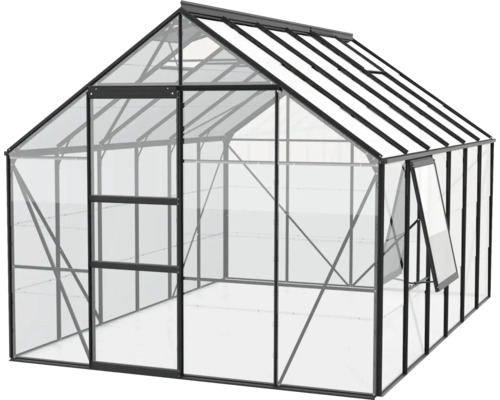 Gewächshaus mit Aluminiumrahmen und Glas