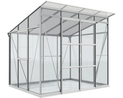 Serre avec cadre en aluminium et panneaux de verre