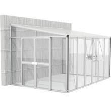 Serre avec cadre en aluminium et façade en verre