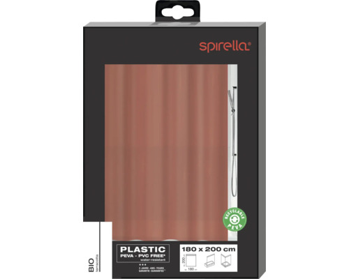 Rideau de douche Spirella, 180 x 200 cm, en plastique