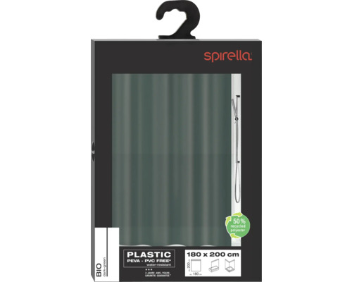 Rideau de douche Spirella dans son emballage, dimension 180x200 cm