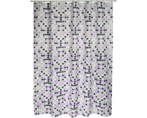 Rideau de douche avec motif carré