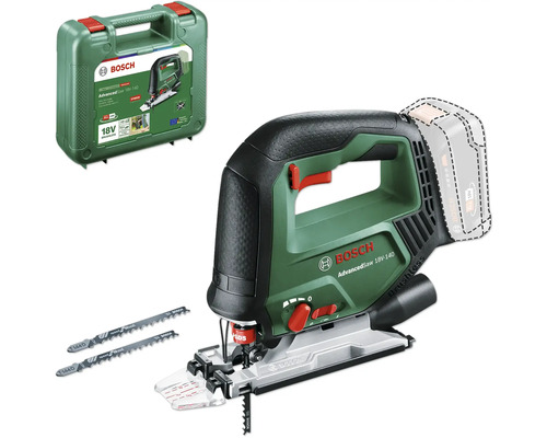 Scie sauteuse sans fil Bosch AdvancedSaw 18V-140 avec accessoires dans sa boîte