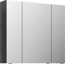 Jungborn Spiegelschrank VENTITRE 80 x 17 x 70,3 cm graphit struktur quer 3-türig J850.198050