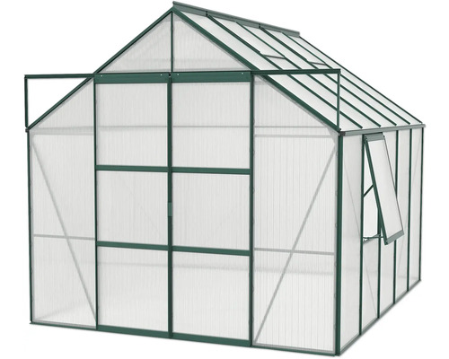 Serre avec lucarne et porte ouverte