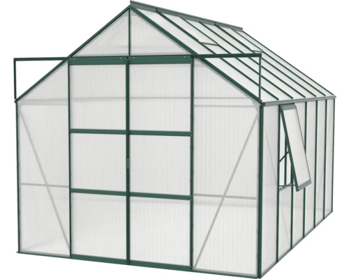 Serre avec porte et fenêtres ouvertes