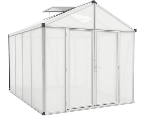 Gewächshaus mit Dachfenster und Doppeltür