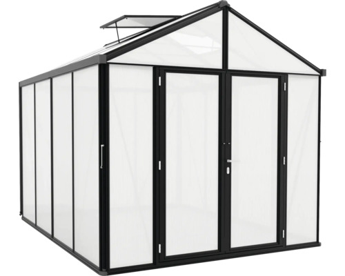 Serre de jardin avec double porte et fenêtre de toit