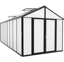 Gewächshaus Vitavia Zeus Comfort 15700 Hohlkammerplatten 16 mm mit Bodenprofil 258,4x614 cm schwarz