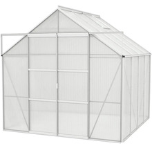 Serre avec panneaux en polycarbonate et cadre en aluminium