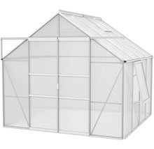 Serre avec panneaux en polycarbonate et cadre en aluminium
