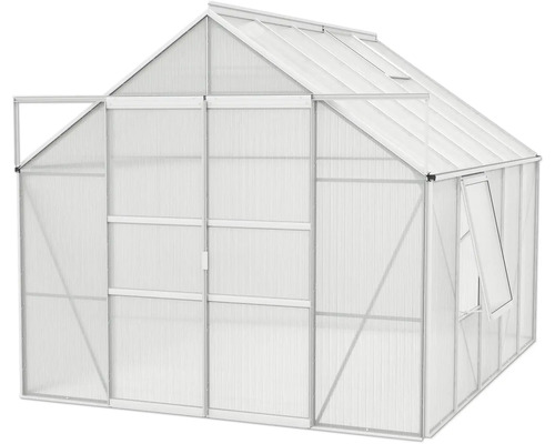 Serre avec plaques en polycarbonate et cadre en aluminium