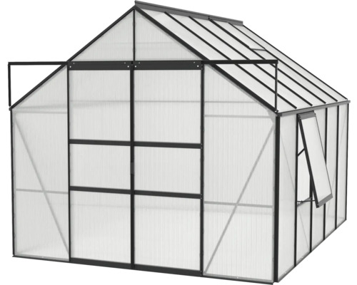 Serre avec plaques en polycarbonate et structure en aluminium