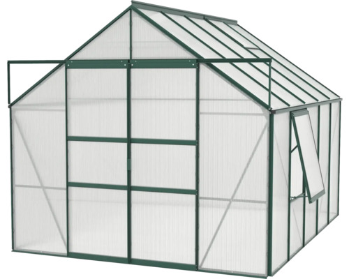 Serre avec plaques en polycarbonate et cadre en aluminium