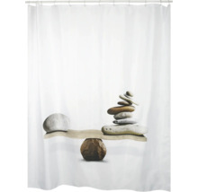 Rideau de douche avec motif de pierres pour salle de bain