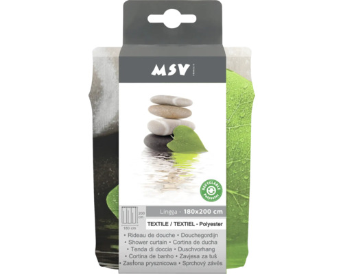 MSV Duschvorhang Lingga, 180x200 cm, aus Polyester