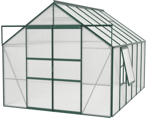 Serre avec panneaux en polycarbonate et cadre