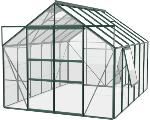 Gewächshaus mit Aluminiumrahmen und transparenten Glasplatten