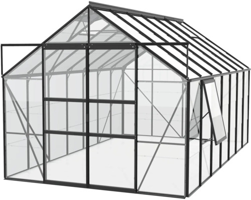 Serre avec porte et fenêtre ouvertes