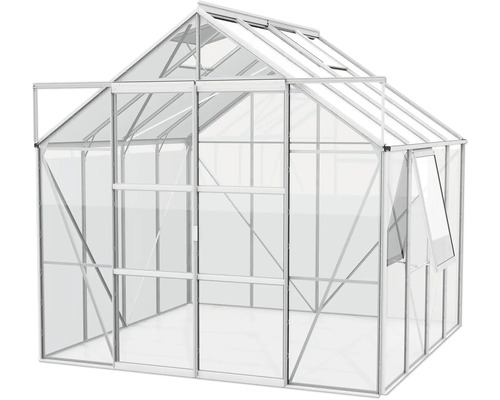 Gewächshaus mit Aluminiumrahmen und transparenten Glasscheiben