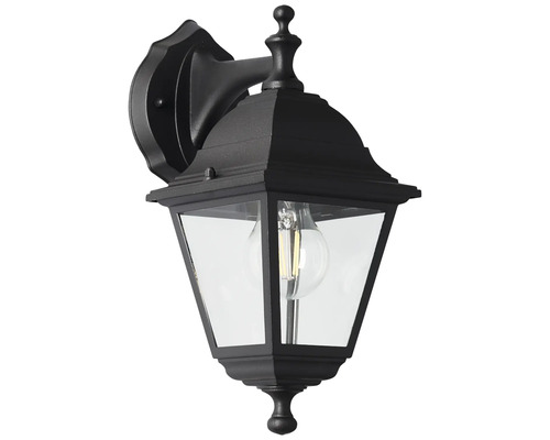 Schwarze Aussenwandleuchte mit klarem Glas