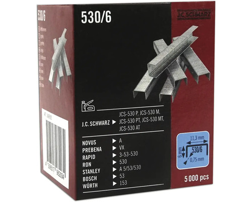 Paquet d'agrafes type 530/6 avec 5000 pièces