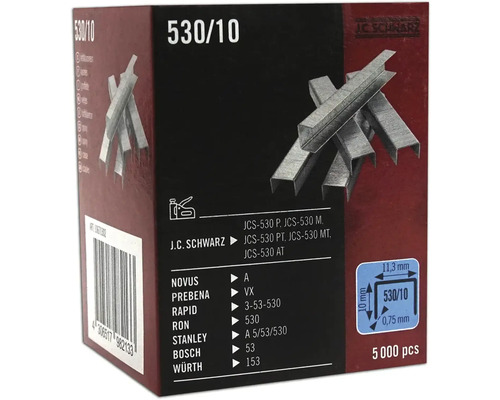 Agrafes J C Schwarz type 530/10, 5000 pièces
