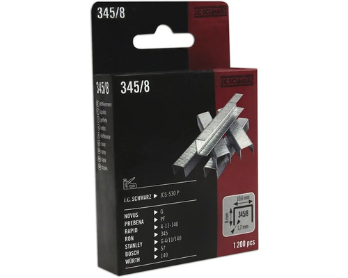 J.C. Schwarz Heftklammern 345/8, 1200 Stück