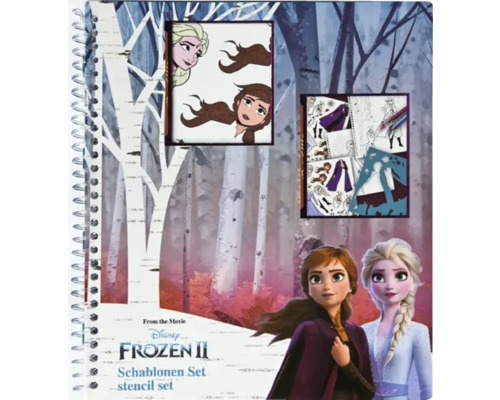 Schablonen Set Frozen Stickerblatt mit Glitzereffekt