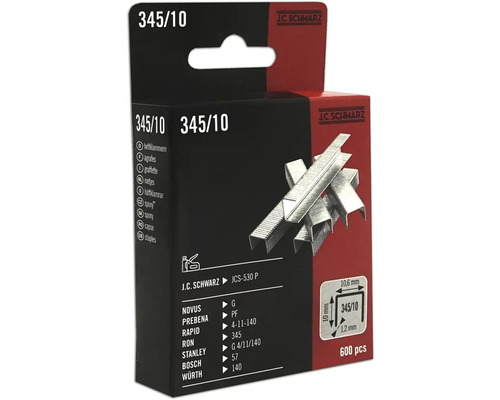 Agrafe JC Schwarz 345/10, 600 pces Agrafes J.C. Schwarz type 345/10, paquet de 600 pièces