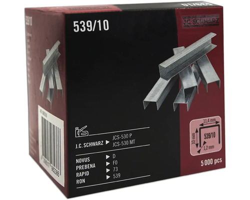 J C Schwarz Heftklammern Typ 539/10, 5000 Stück