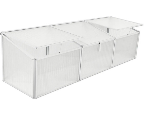 Frühbeet aus Kunststoff mit Aluminiumrahmen