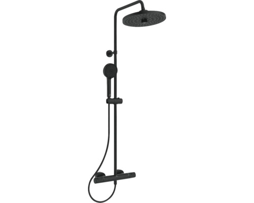 Duschsäule inkl. Thermostat Ideal Standard Ceratherm T25+ Eco schwarz matt A7212XG Duschsäule mit Kopfbrause und Handbrause