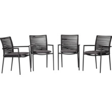 Gartensessel Acamp 4er Set New Jersey 50 x 57 x 86 cm HPL Polyester anthrazit