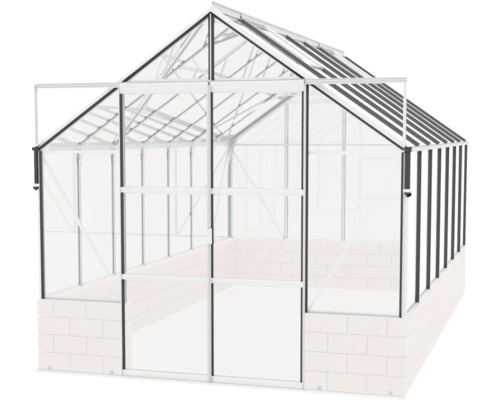 Serre avec façade en verre et cadre