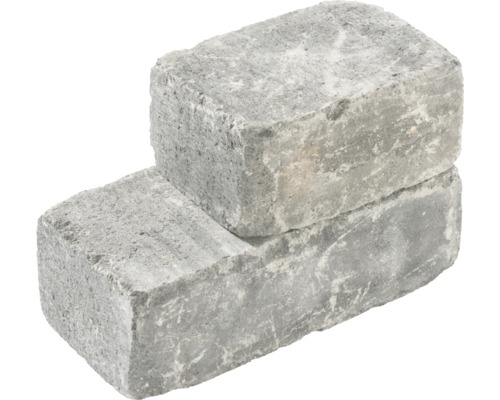 Deux pavés gris empilés.