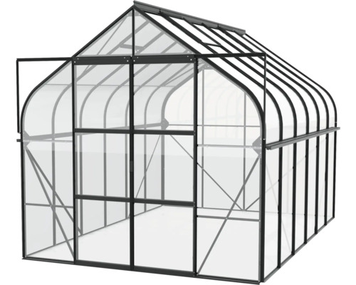 Serre avec porte ouverte