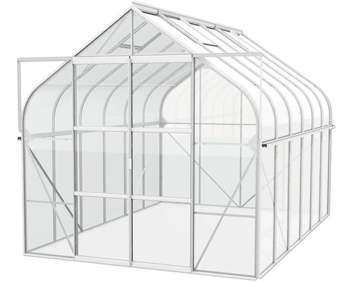 Gewächshaus mit Stahlrahmen und Glaspaneelen